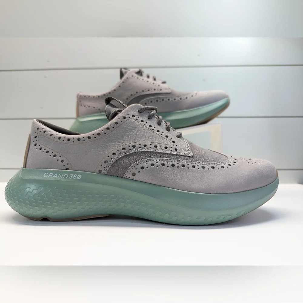 Cole Haan Zerogrand Changepace Wing Sleet Granite Grey Green Shoes sz Men's 8.5